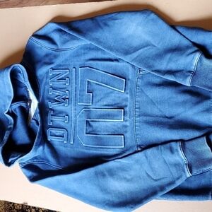 & Denim blue distressed DTWN hoodie sweatshirt 12-14 youth EUC